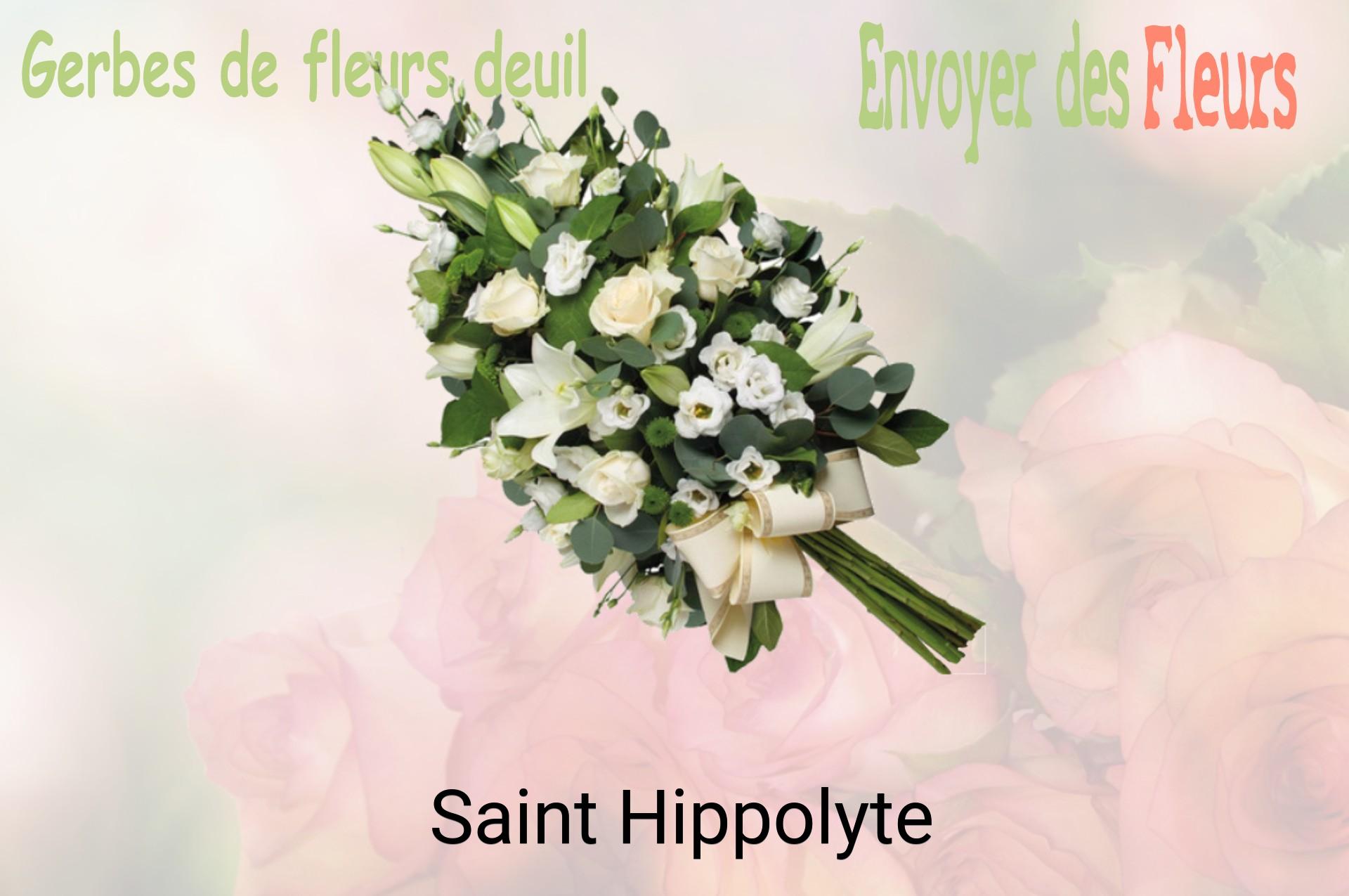 Gerbe de fleurs de deuil livrée à Saint-Hippolyte